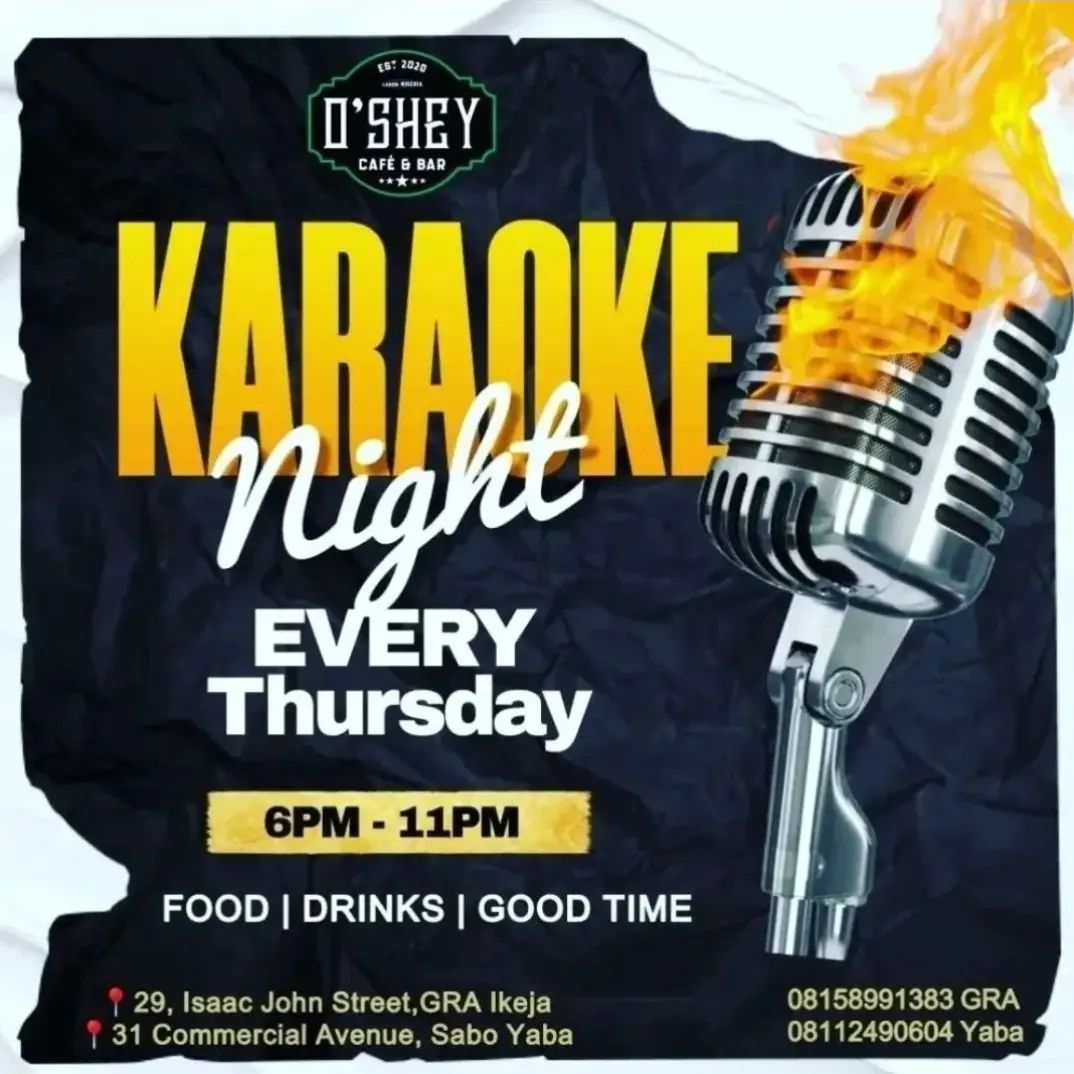 karaoke every Thursday at O'shey bar